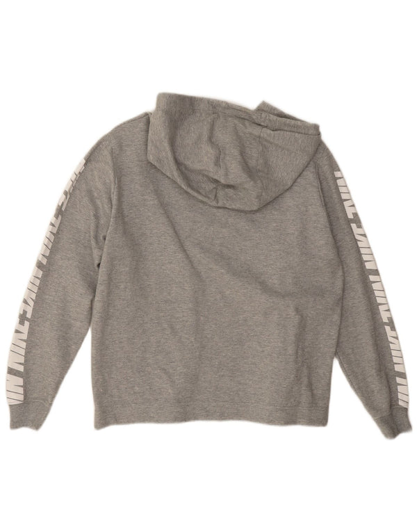 Felpa con cappuccio oversize con grafica Nike da donna UK 14 Cotone grigio medio