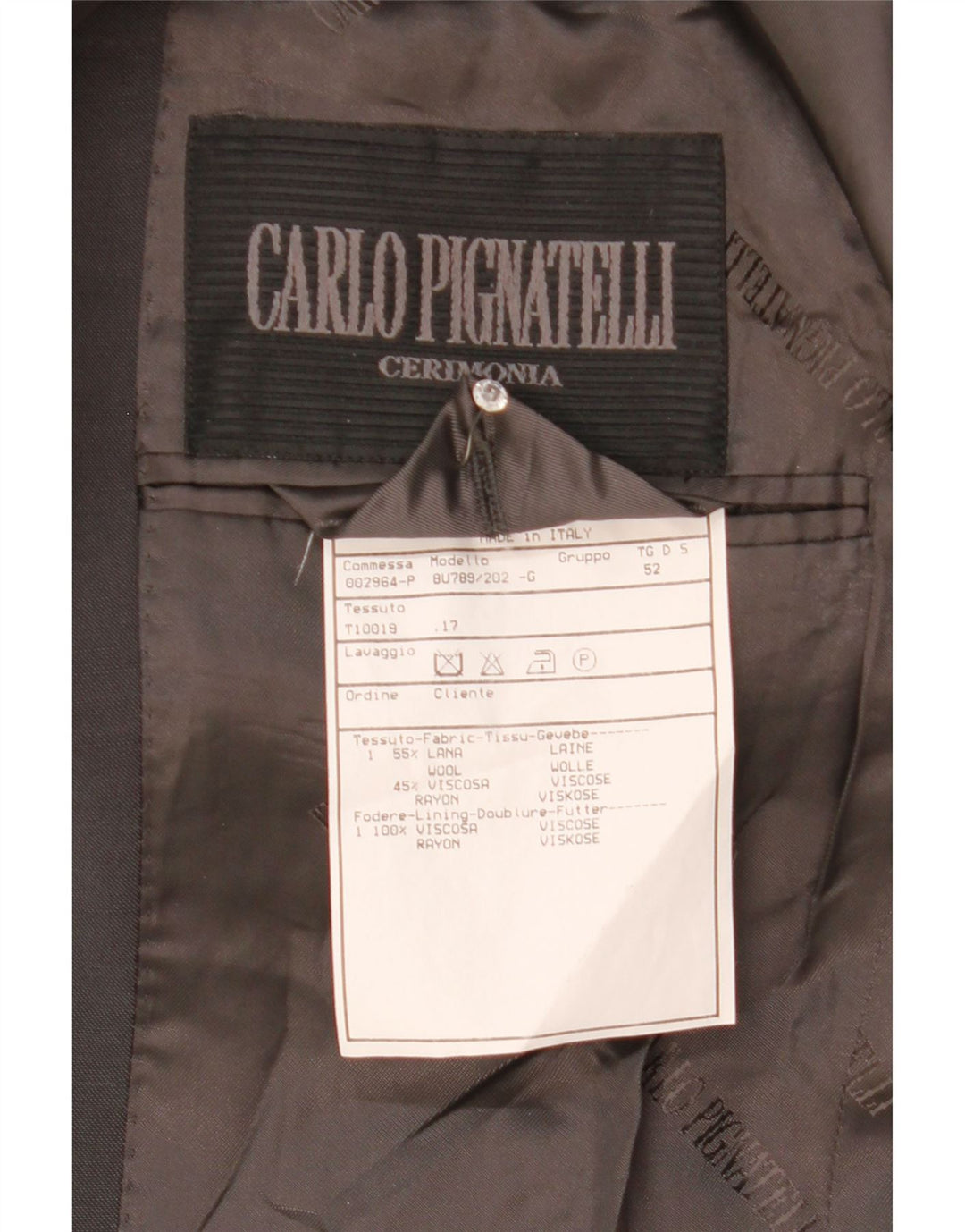 CARLO PIGNATELLI Giacca Blazer 3 Bottoni Uomo IT 52 XL Lana Grigia