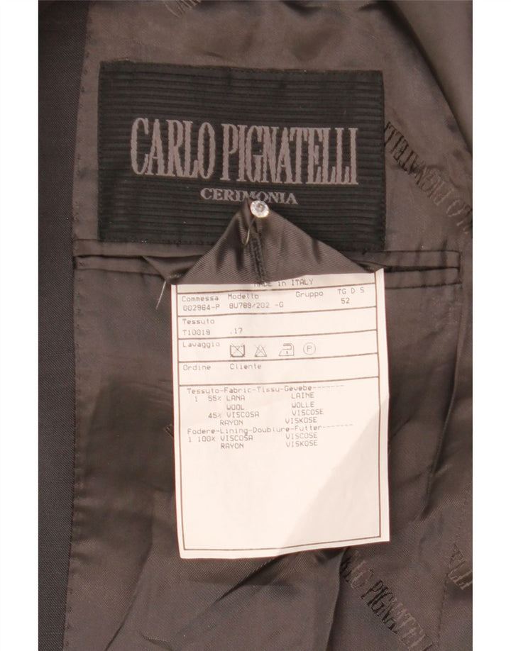 CARLO PIGNATELLI Giacca Blazer 3 Bottoni Uomo IT 52 XL Lana Grigia