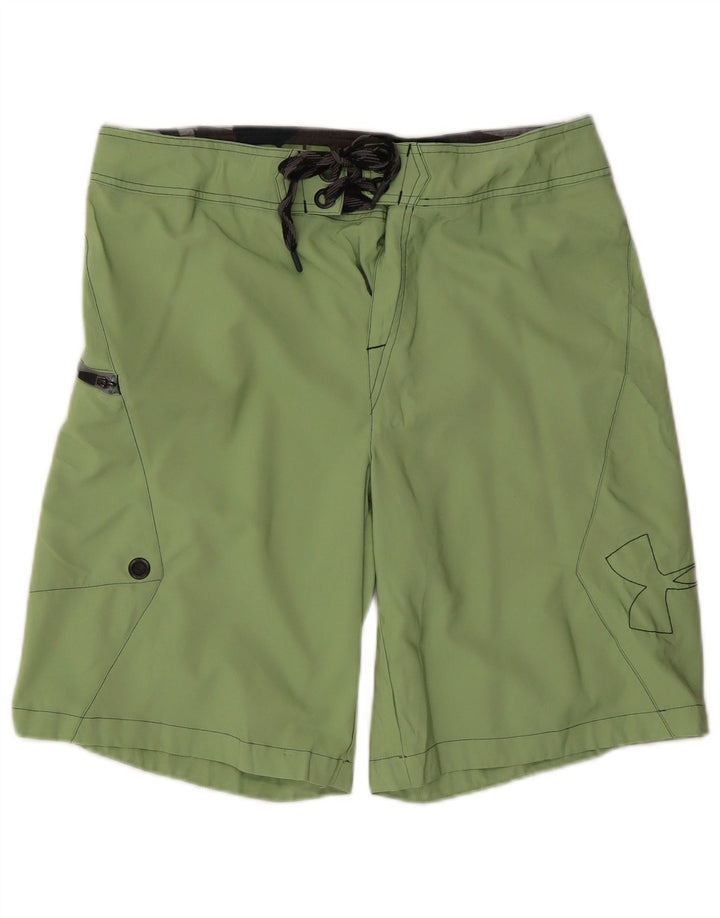 Pantaloncini da bagno con grafica da uomo UNDER ARMOUR Large in poliestere verde