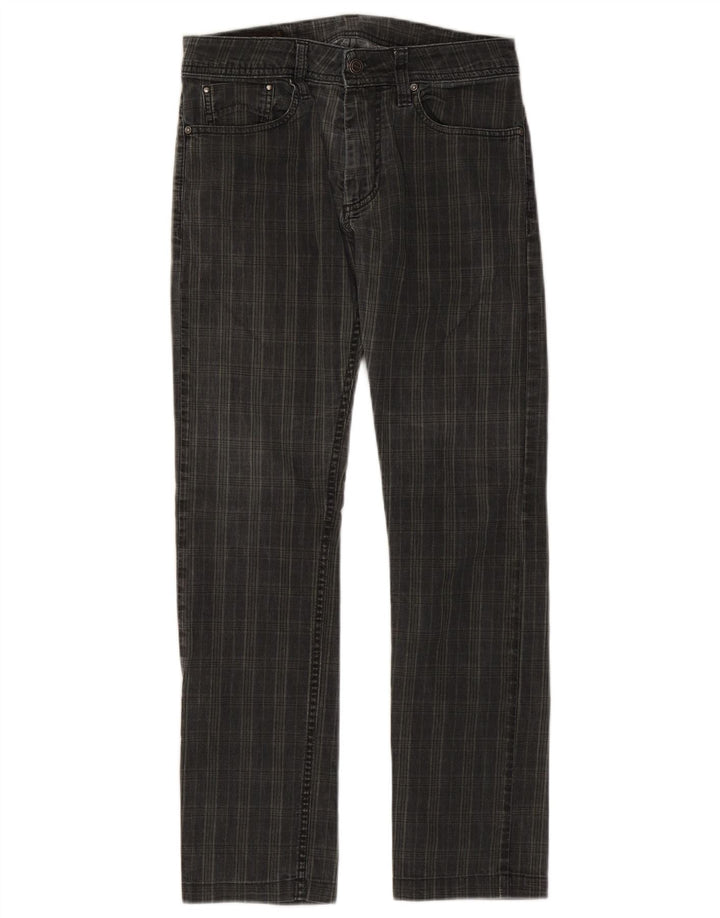 MARLBORO CLASSICS Pantaloni casual dritti da uomo W29 L29 cotone a quadri neri