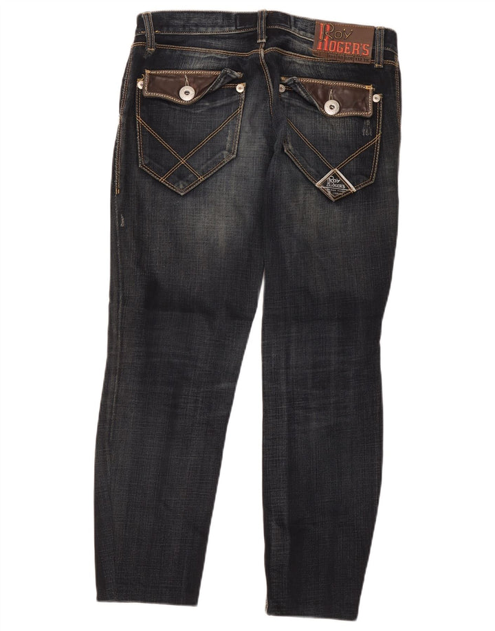 Jeans slim invecchiati da donna Roy Rogers W28 L26 Blu