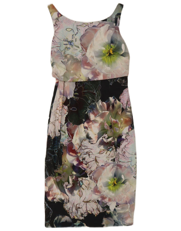 Abito tubino senza maniche da donna Coast UK 8 Piccolo cotone floreale multicolore