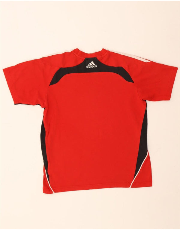 T-shirt Adidas Climalite da ragazzo, 13-14 anni, in cotone color block rosso