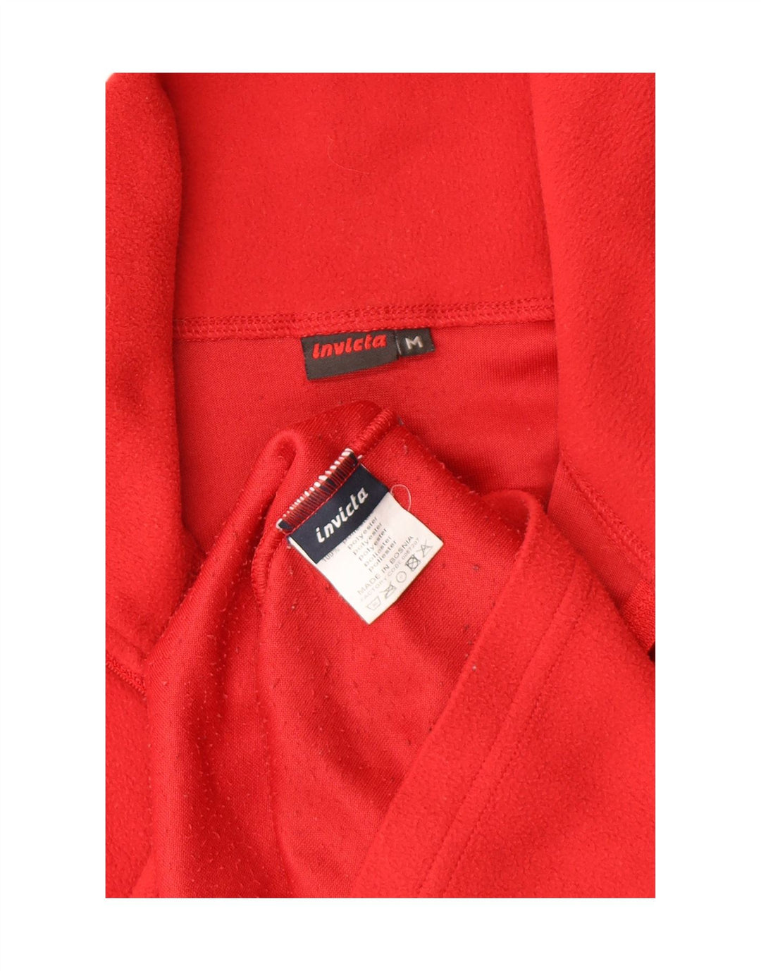 INVICTA Womens Zip Neck Fleece Jumper UK 14 Medium Red Polyester