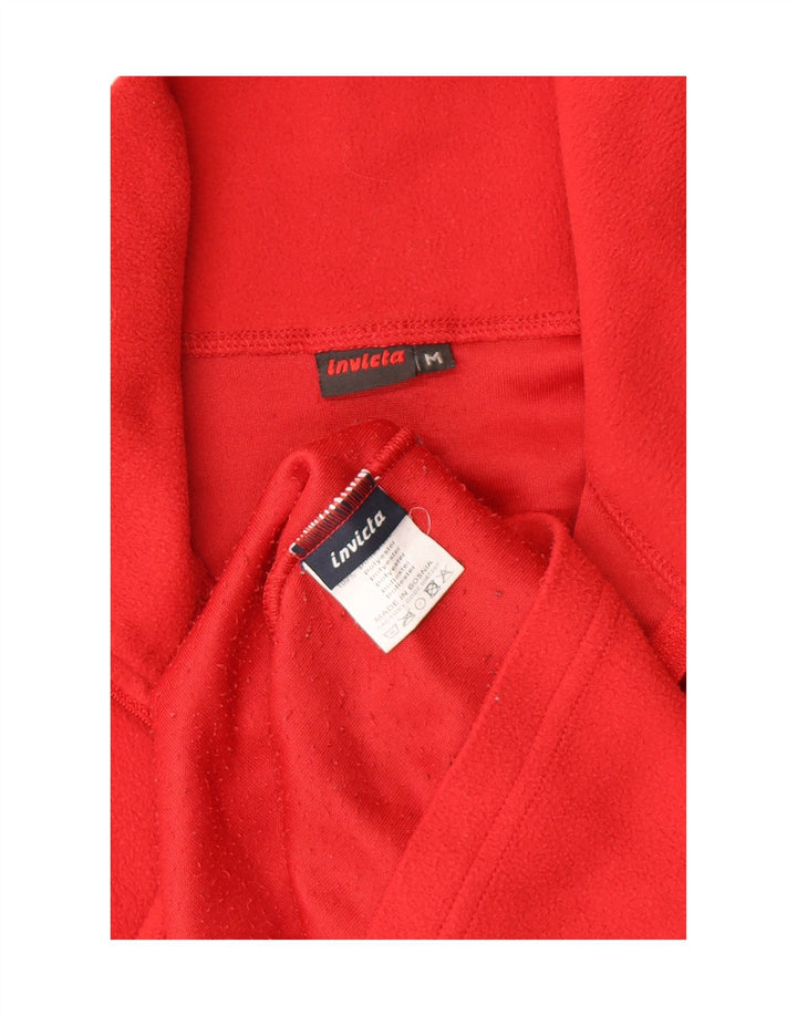 INVICTA Womens Zip Neck Fleece Jumper UK 14 Medium Red Polyester