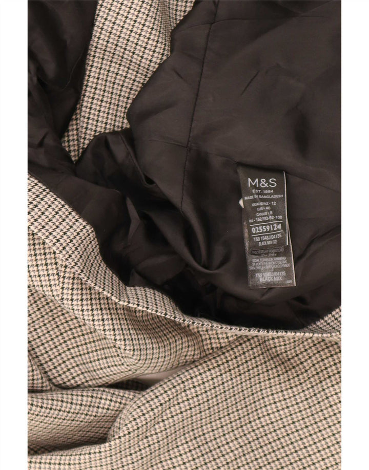 Giacca blazer a 1 bottone Marks & Spencer da donna UK 12 grigio medio a quadri