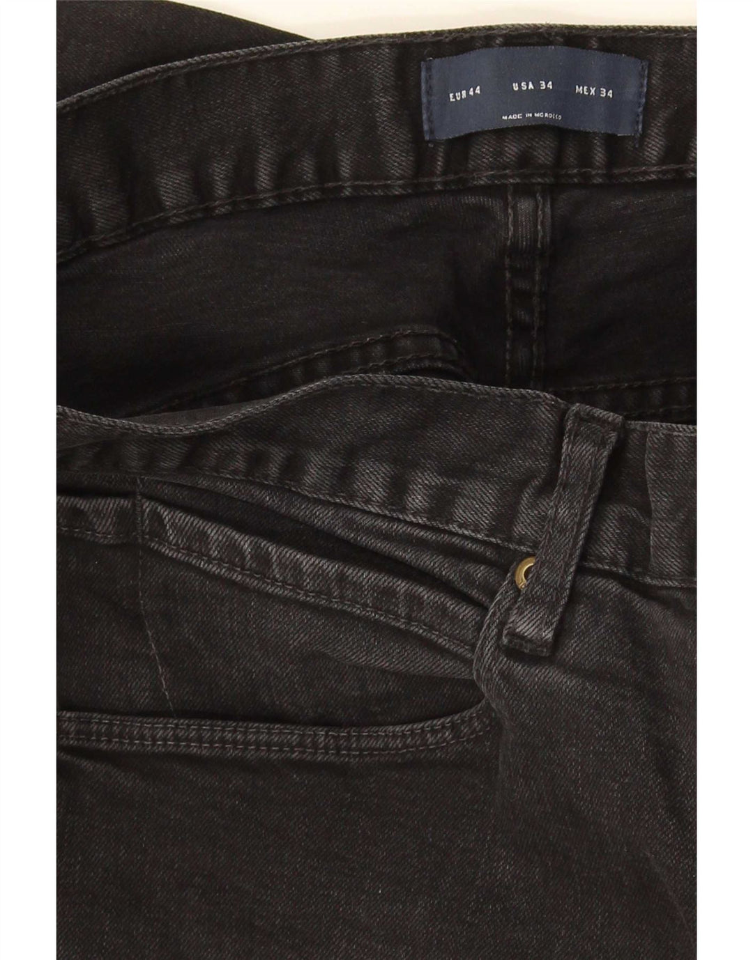 Jeans slim da uomo Zara EU 44 Large W34 L31 Nero