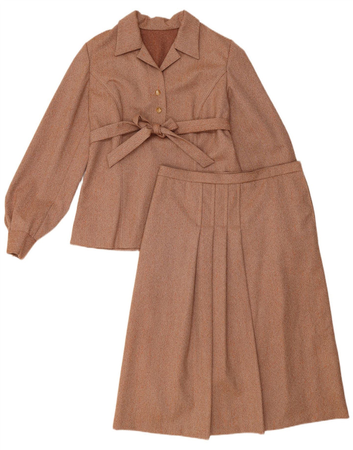 Set gonna vintage da donna in 2 pezzi UK 12 medio W30 marrone