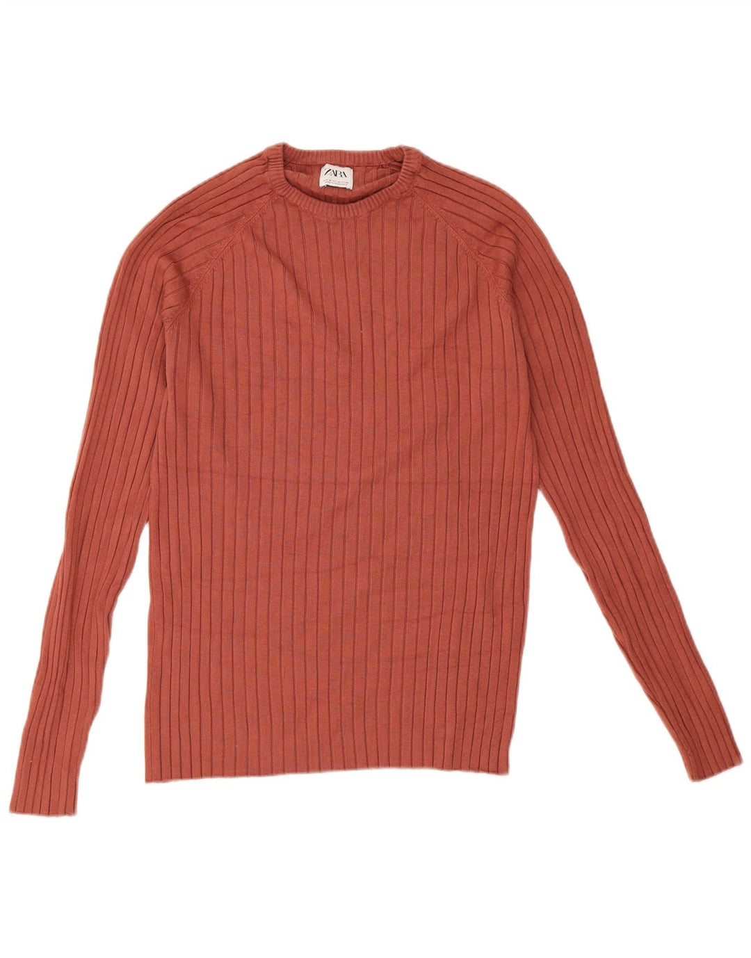 Maglione Zara da uomo girocollo in viscosa marrone medio