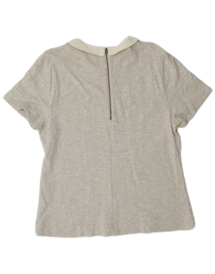 Top camicetta da donna J. CREW UK 18 XL cotone grigio