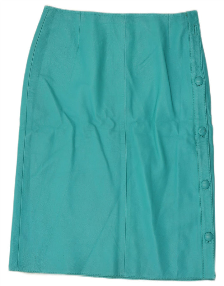 Gonna in pelle da donna vintage IT 44 media W28 in pelle turchese