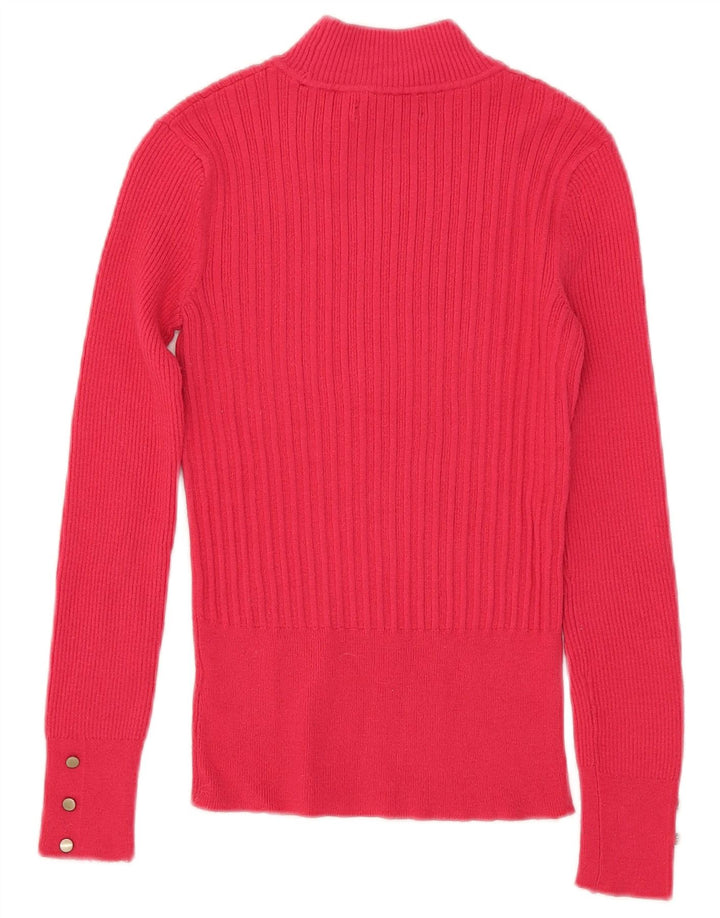 Maglione maglione a collo alto da donna Marks & Spencer UK 8 piccolo rosa