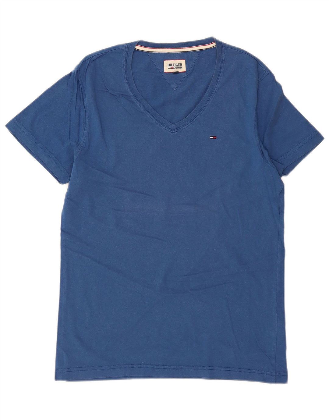 TOMMY HILFIGER T-shirt da uomo Top in cotone blu medio