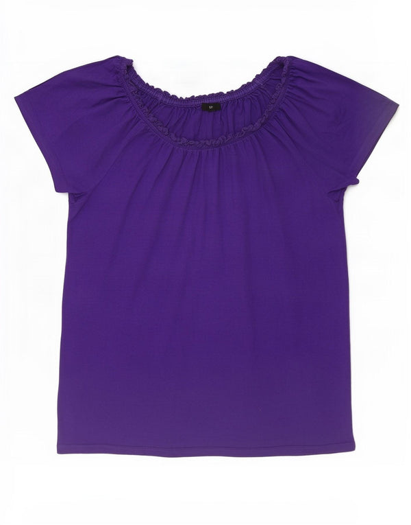M&Co Womens Blouse Top UK 14 Medium Purple Viscose