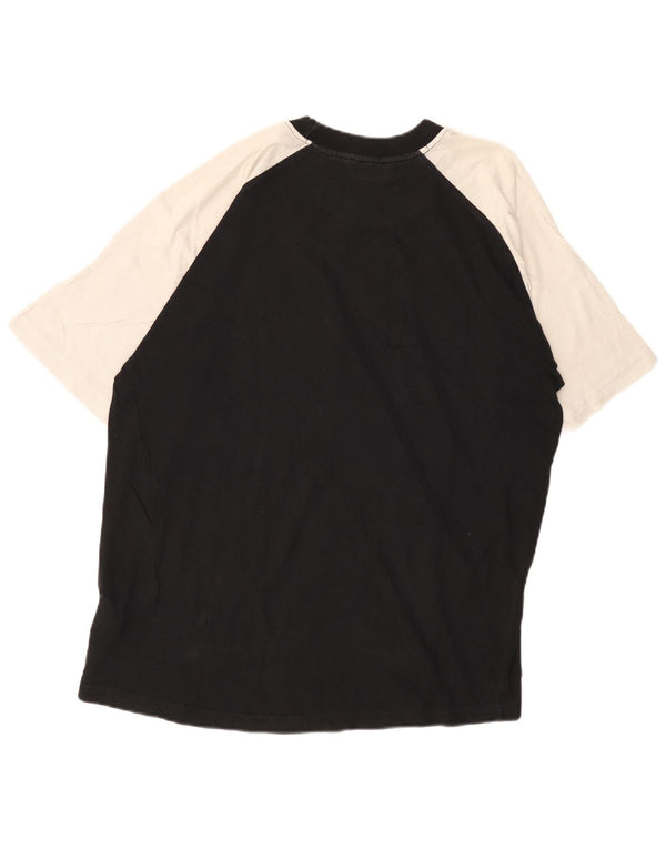 Fila Mens Graphic T-Shirt Top Large Black Colourblock Cotton