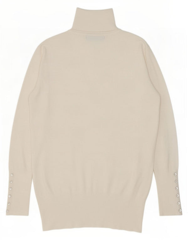 Maglione maglione a collo alto da donna Zara UK 16 grande rayon bianco