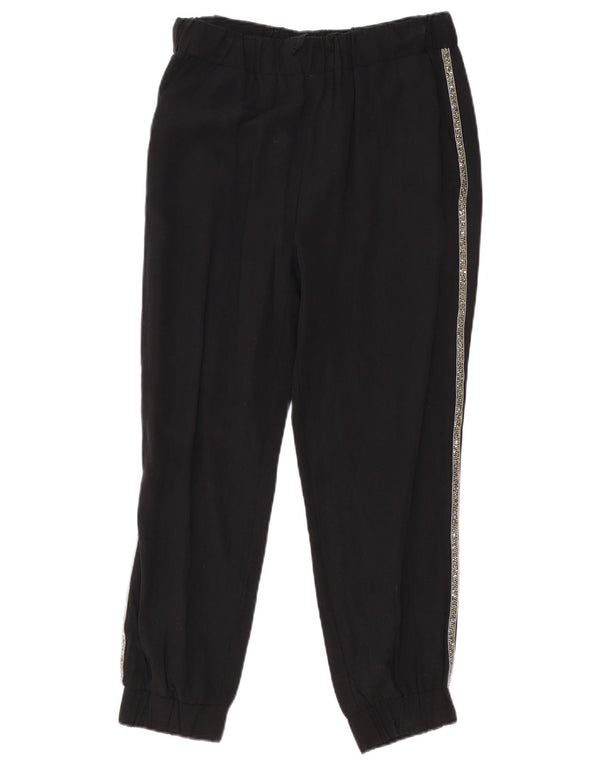 Zara Womens Joggers Cropped Trousers Medium W28 L25 Black Tencel