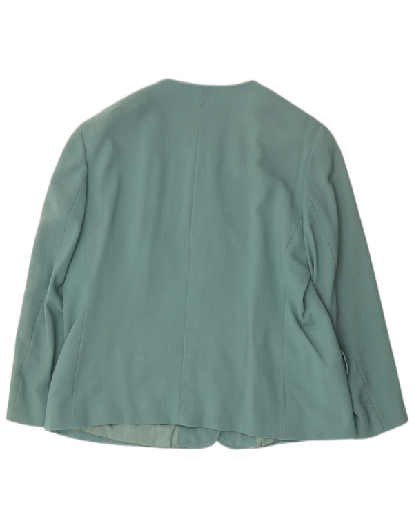 ELENA MIRO Giacca blazer a 4 bottoni da donna UK 20 2XL Lana vergine verde