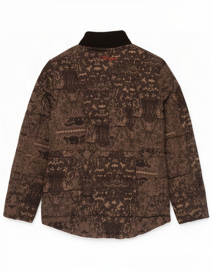 Desigual Giacca imbottita grafica da donna EU 38 Poliestere Paisley marrone medio