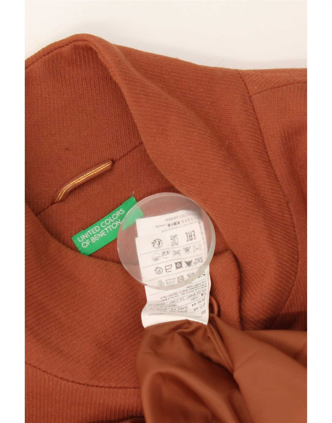 Cappotto da donna Benetton UK 14 Large Marrone Poliestere