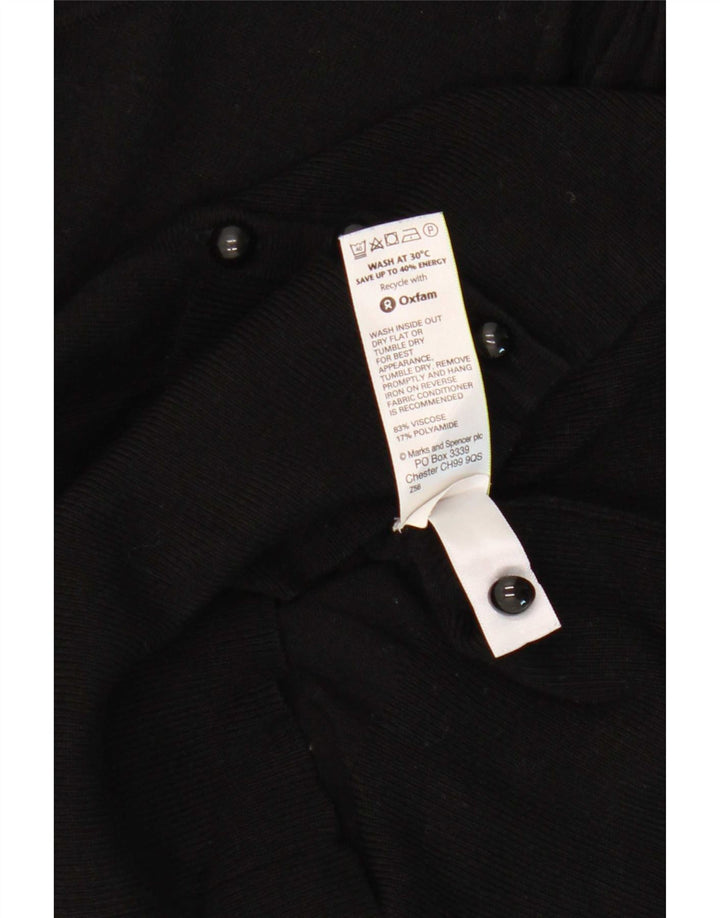 Maglione cardigan da donna Marks & Spencer UK 16 grande viscosa nera