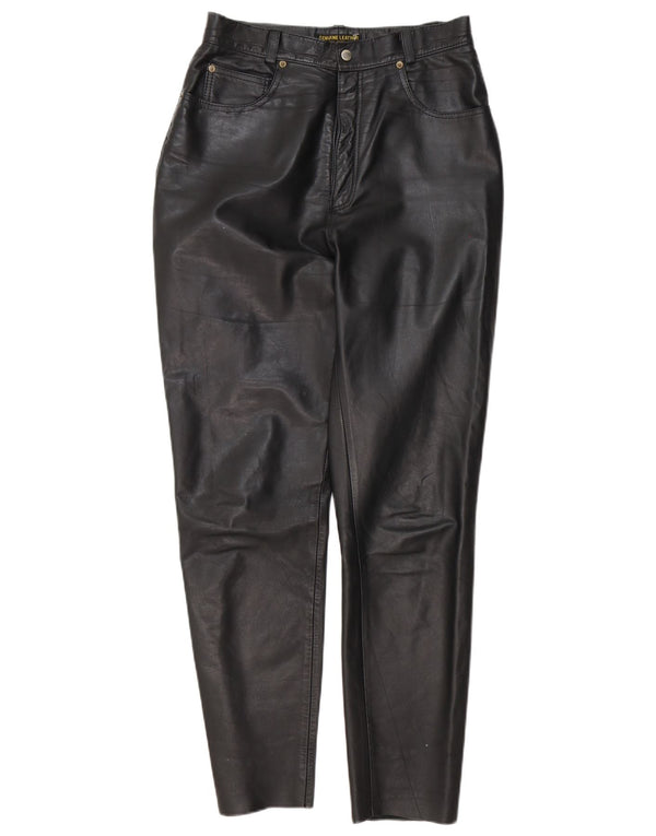 Pantaloni affusolati da donna in vera pelle W28 L29 Neri