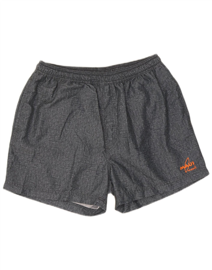 Pantaloncini sportivi vintage da uomo grandi in poliestere grigio