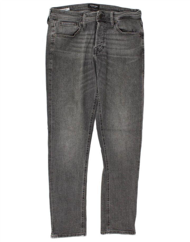 Jack & Jones Uomo GLENN Slim Jeans W32 L32 Cotone Grigio