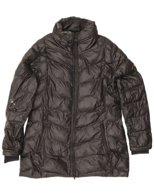 Giacca imbottita con cappuccio da donna Barbour UK 16 grande nera in poliammide