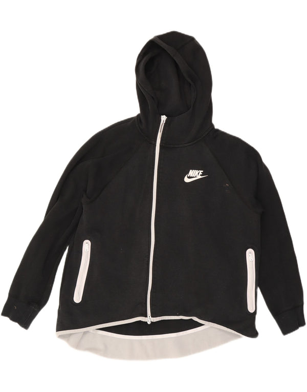 Maglione con cappuccio e zip da donna NIKE UK 16 grande cotone nero