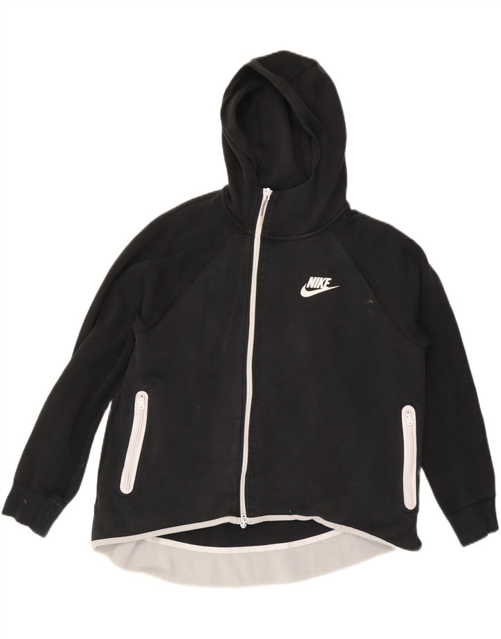 Maglione con cappuccio e zip da donna NIKE UK 16 grande cotone nero