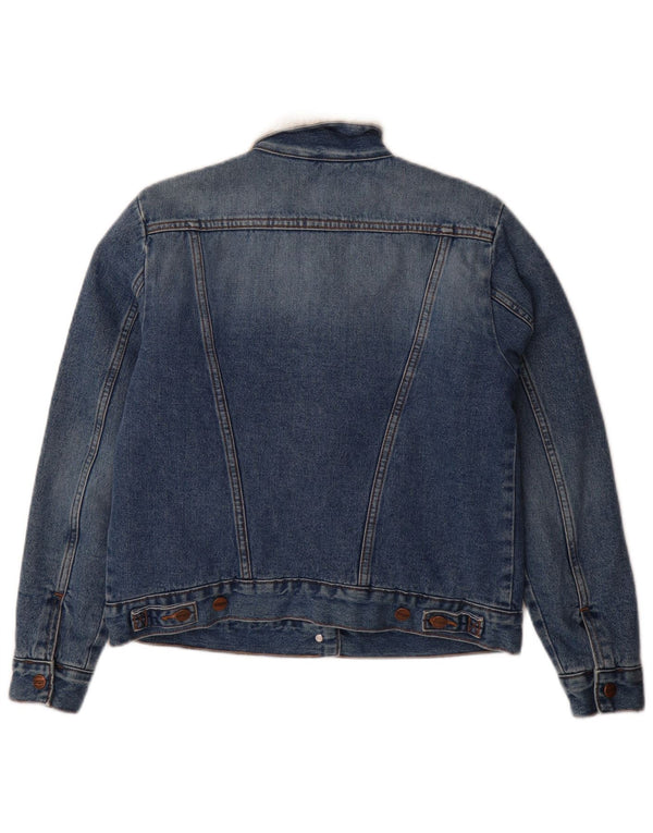 Maglione con cappuccio e zip in denim da donna Wrangler UK 10 Small Blue Colourblock