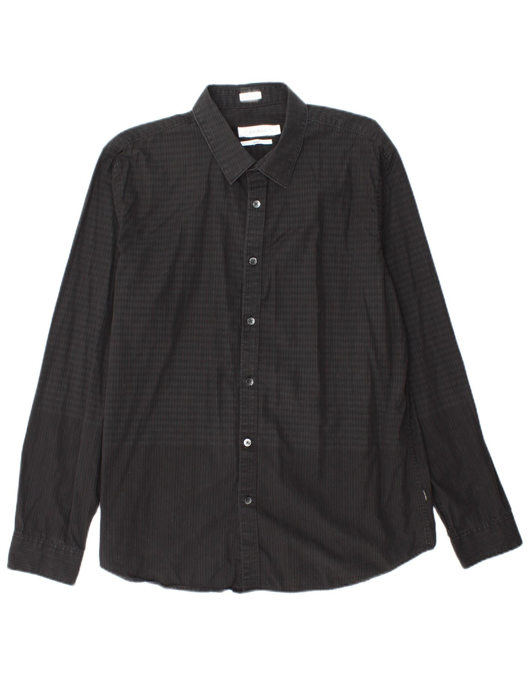 Camicia slim fit da uomo Calvin Klein, cotone a quadri neri grandi