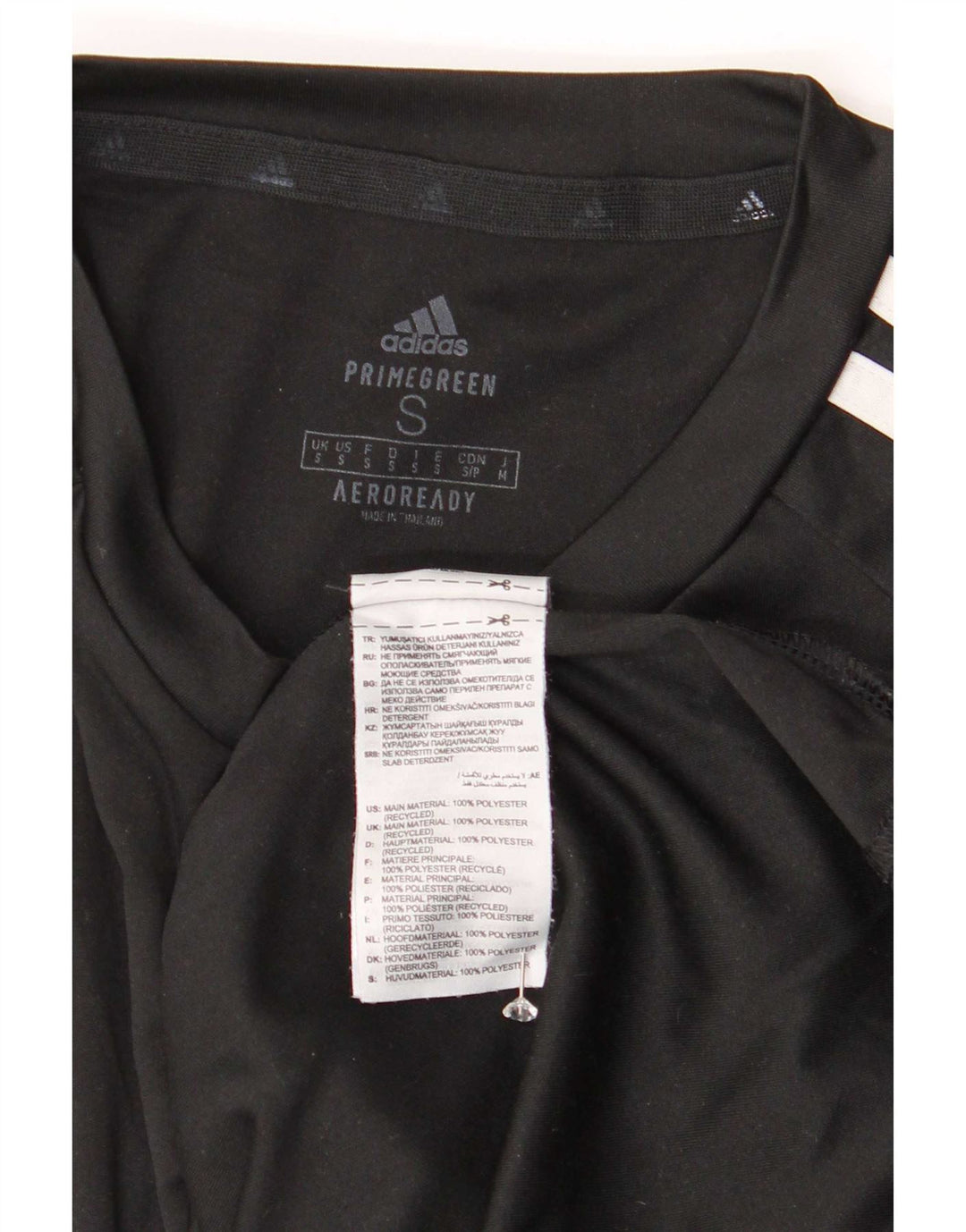 T-shirt Adidas Aeroready da uomo piccola piccola in poliestere nero