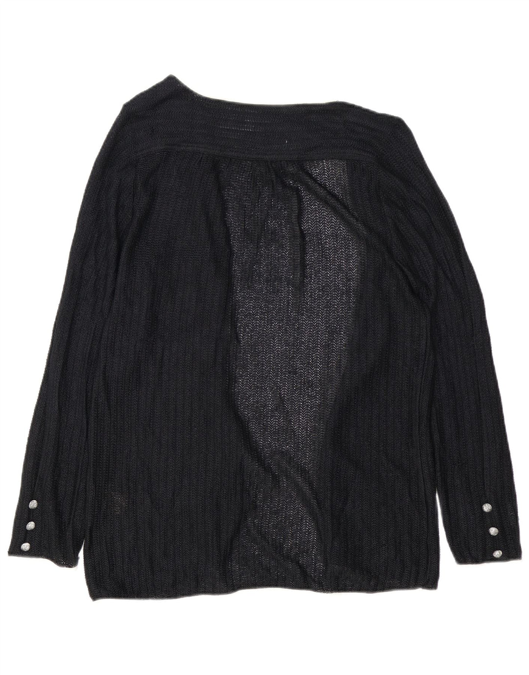 Maglione cardigan aperto da donna vintage EU 40 viscosa nera media