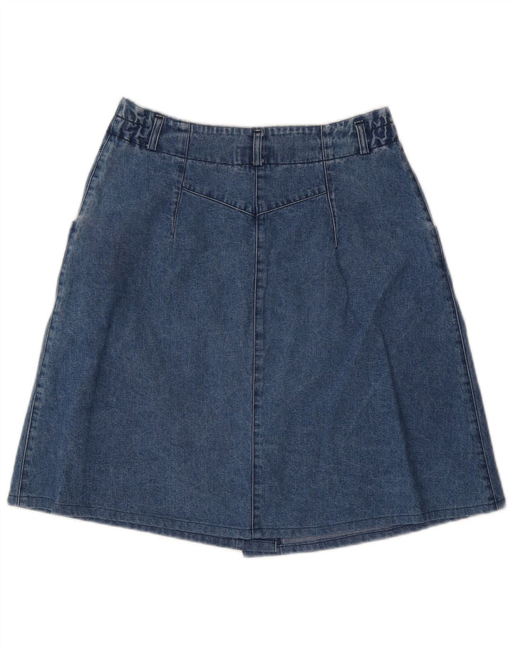 Gonna di jeans vintage da donna IT 44 media W28 cotone blu