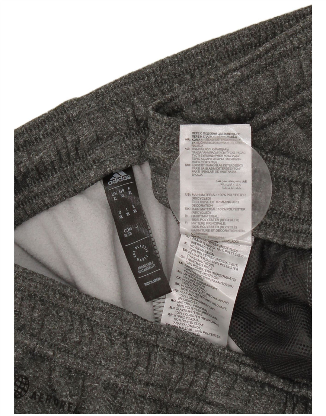 Pantaloni da tuta Adidas da uomo XL in poliestere chiazzato grigio