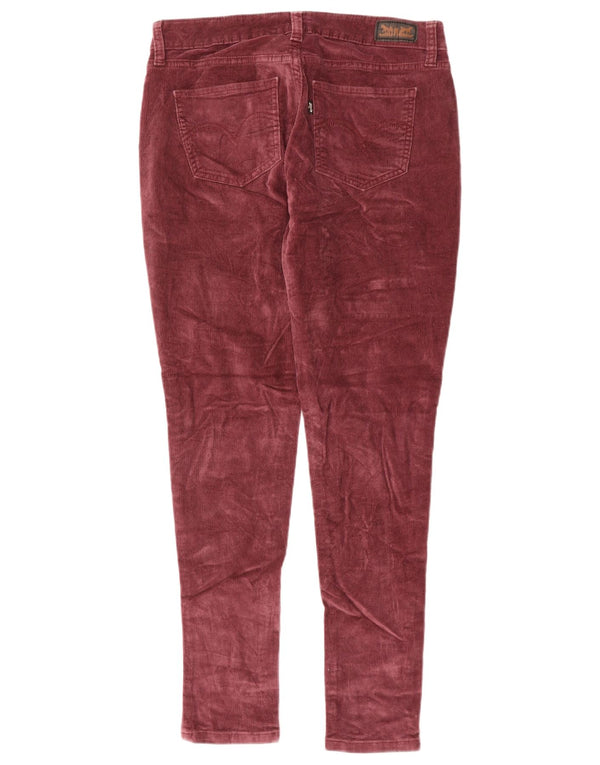 LEVI'S Womens Legging Corduroy Trousers W31 L30 Burgundy Cotton