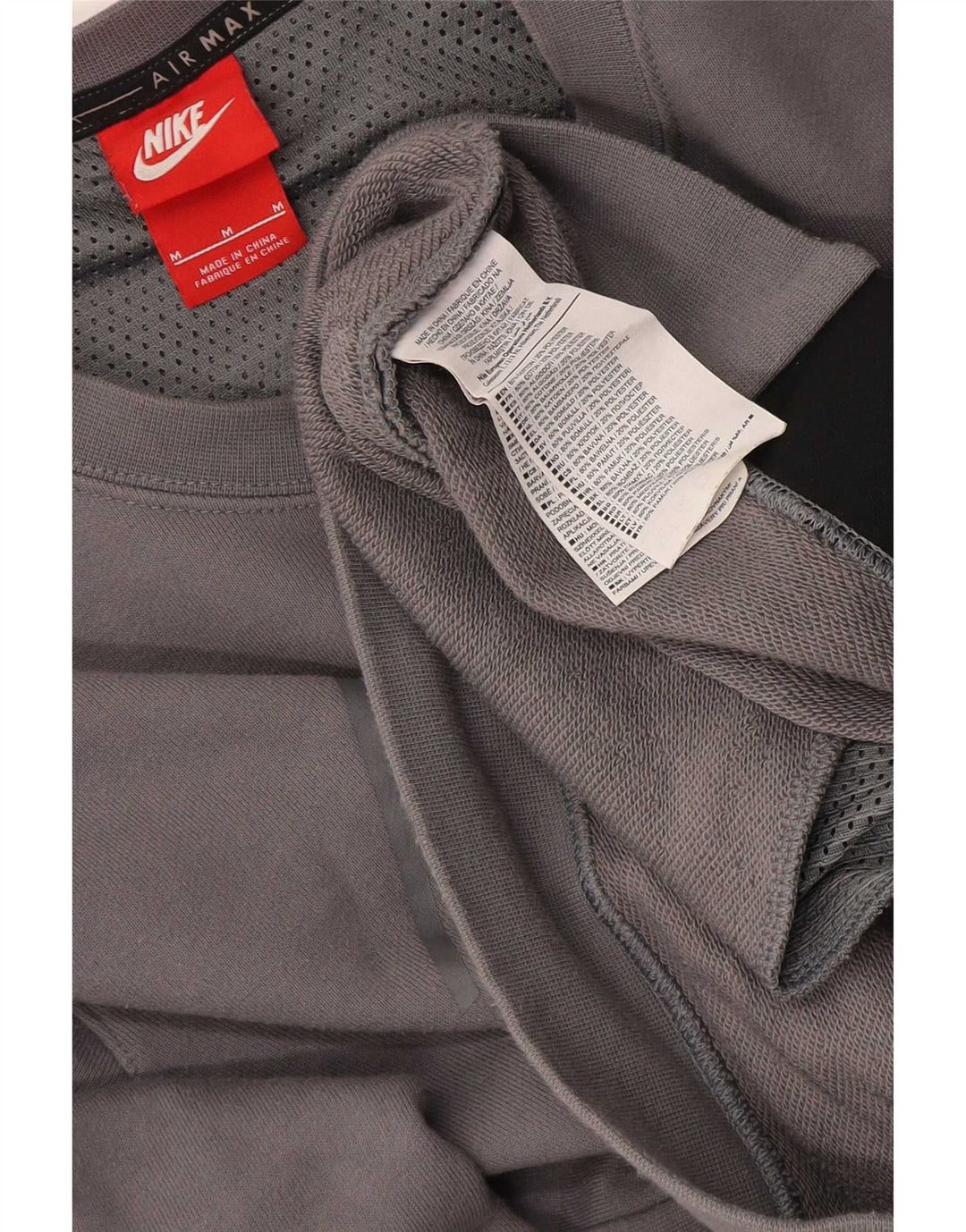 Felpa grafica Nike Air Max da uomo, maglione, cotone grigio medio