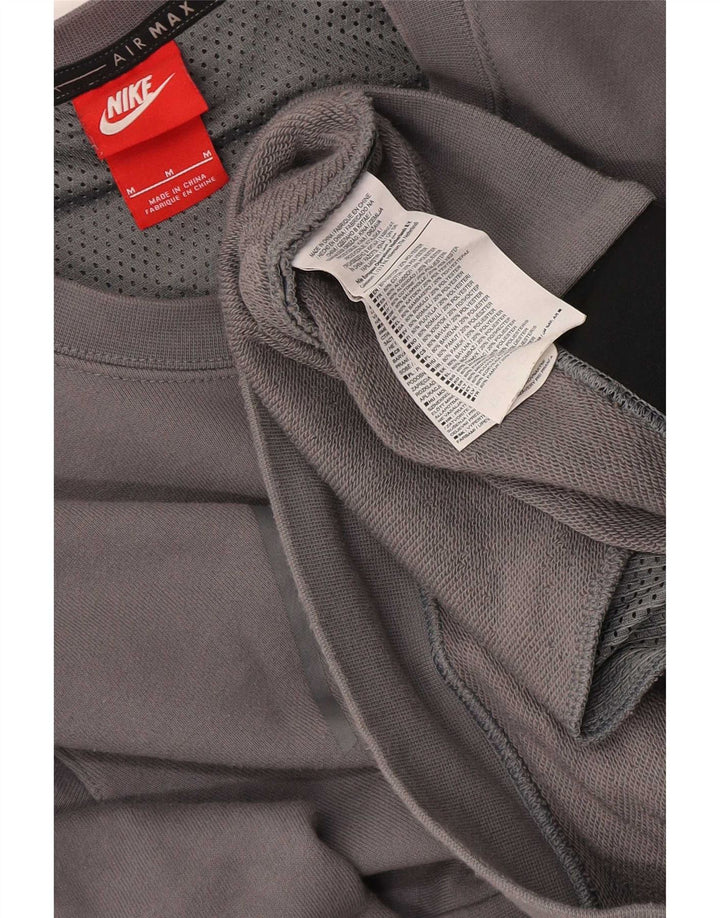 Felpa grafica Nike Air Max da uomo, maglione, cotone grigio medio