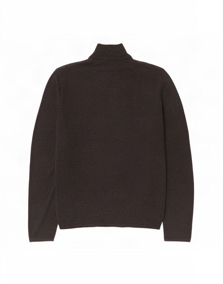 Maglione da uomo con collo con zip Fat Face piccolo in cotone grigio
