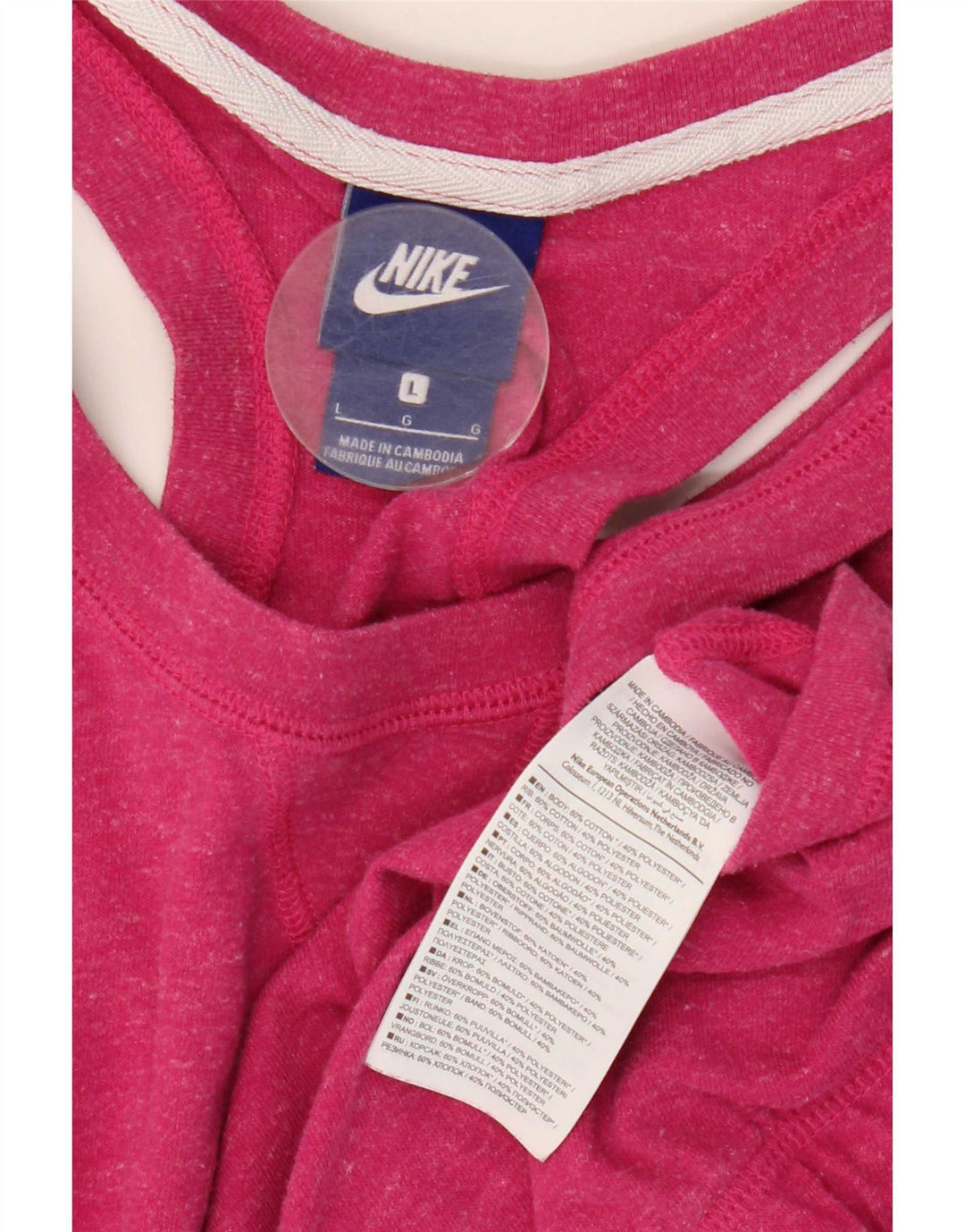 Tutina corta senza maniche Nike da donna UK 16 grande cotone rosa