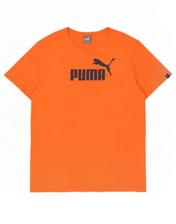 T-shirt grafica da uomo Puma Top XL in cotone arancione