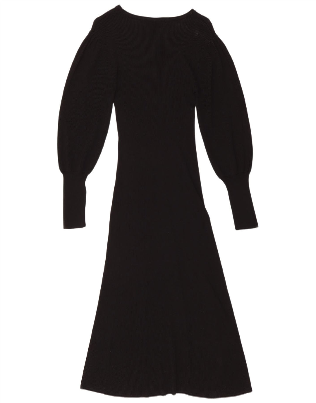 Abito lungo a maniche lunghe da donna ZARA UK 12 viscosa nera media