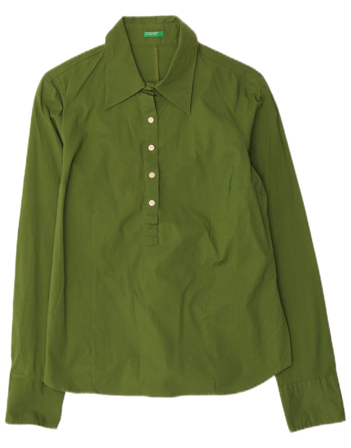 Camicia pullover da donna Benetton UK 12 Cotone verde medio