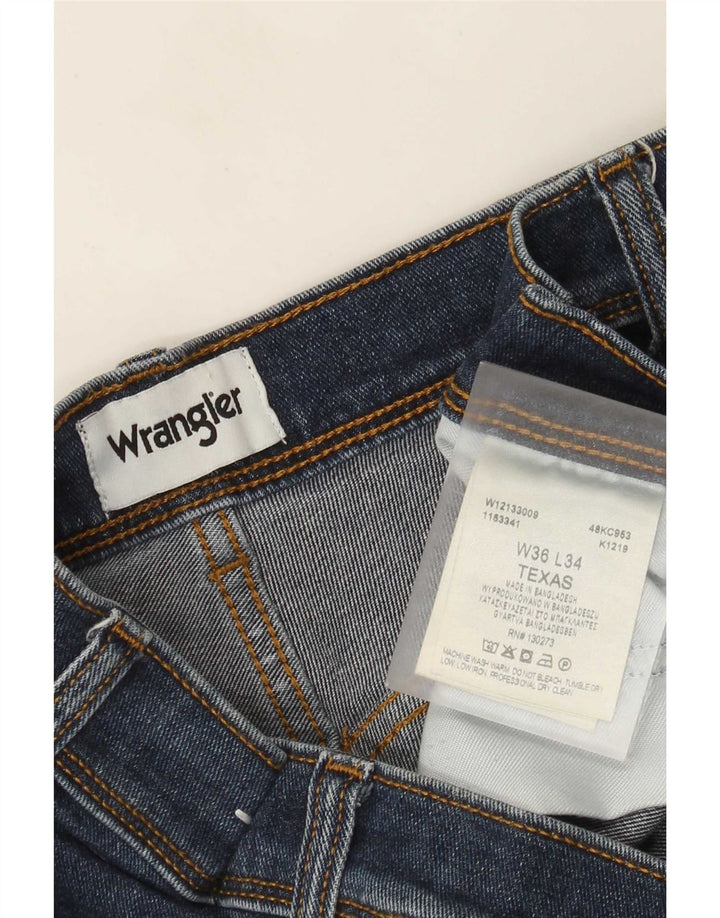 Jeans dritti da uomo Wrangler Texas W36 L34 cotone blu navy