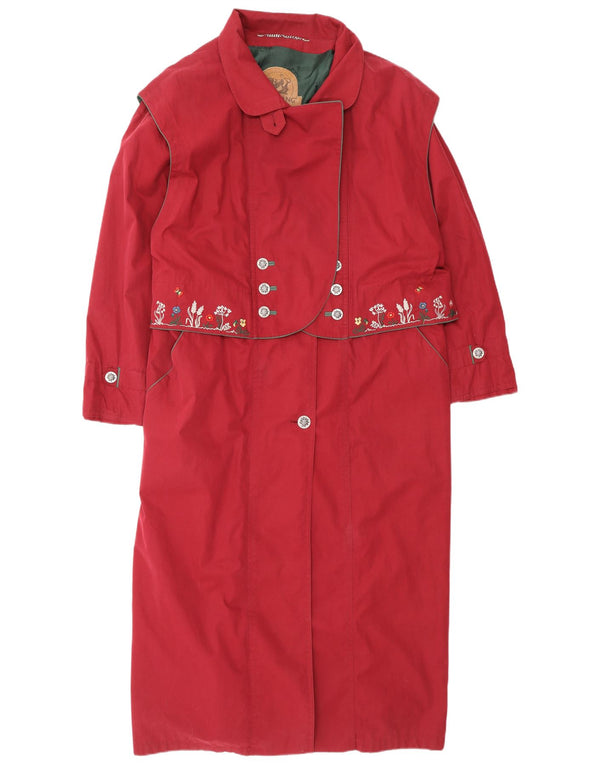 Soprabito da donna Julius Lang UK 16 grande cotone floreale rosso