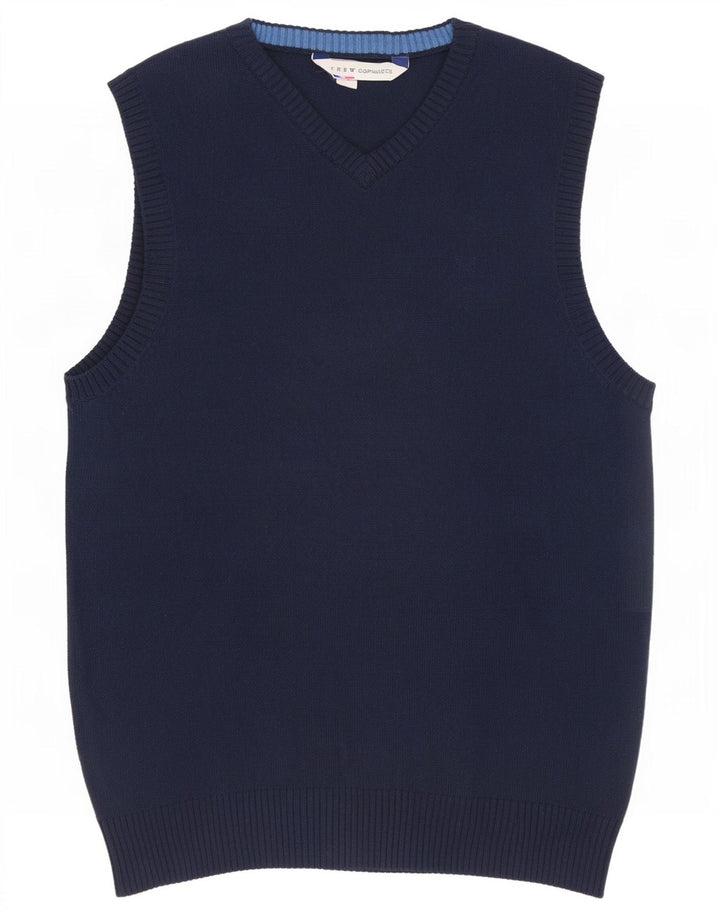 Crew Clothing Canottiera da uomo Canotta piccola in cotone blu navy