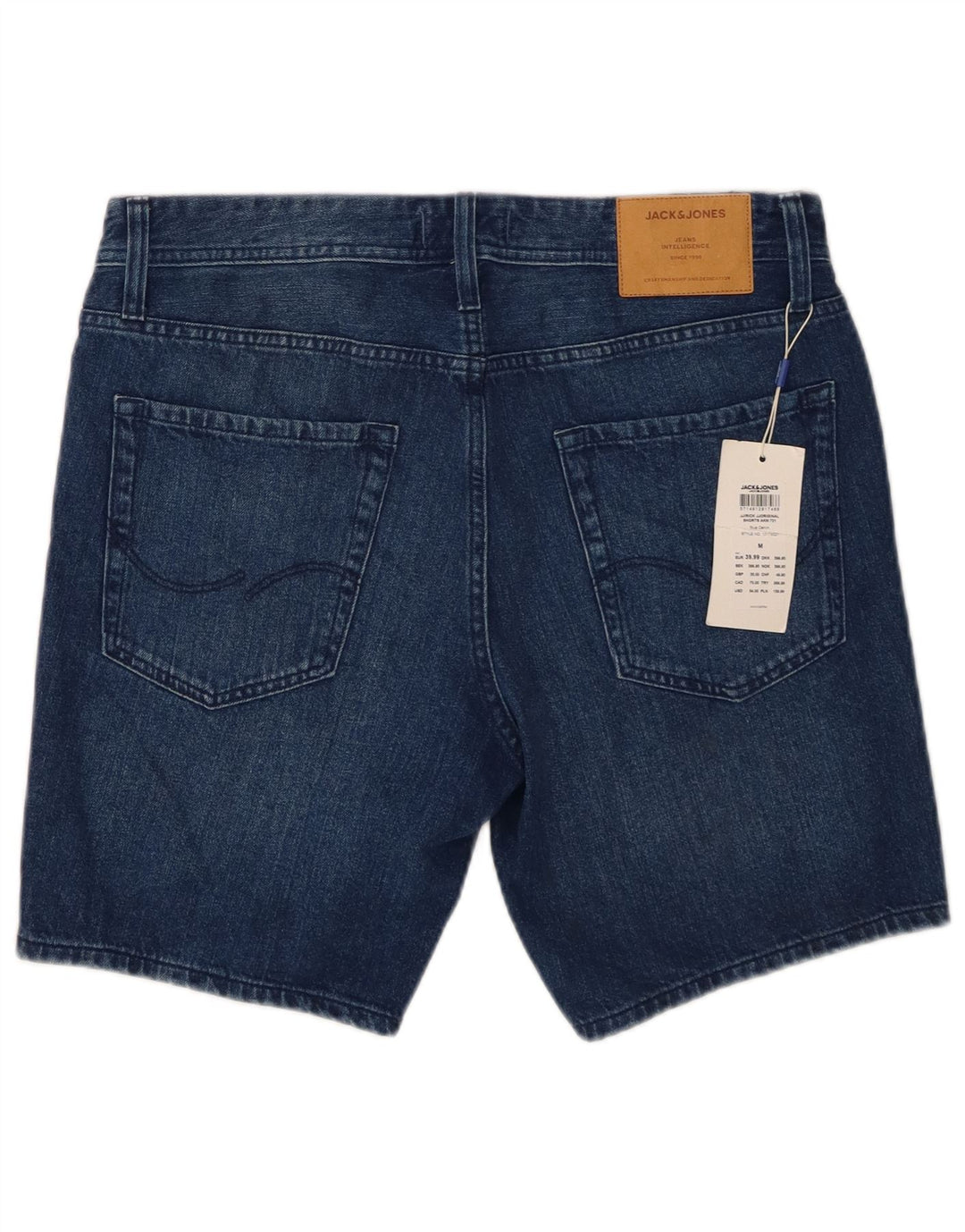 Pantaloncini di jeans vestibilità regolare da uomo Jack & Jones medi W32 cotone blu